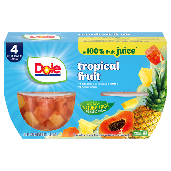 Canned Fruit & Applesauce Dole Tropical Fruit, in 100% Fruit Juice hero