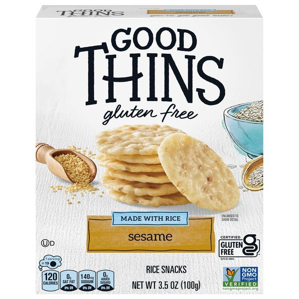 Candy & Chocolate GOOD THINS Rice Snacks, Gluten Free, Sesame hero