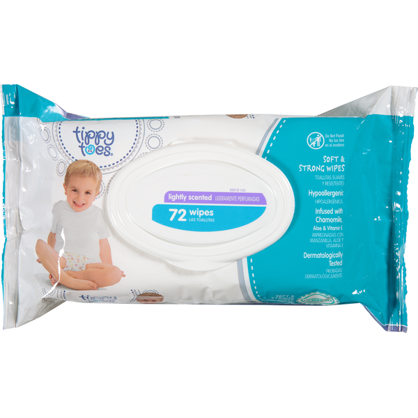 Diapers & Wipes Tippy Toes Wipes, Soft & Strong, Lightly Scented hero