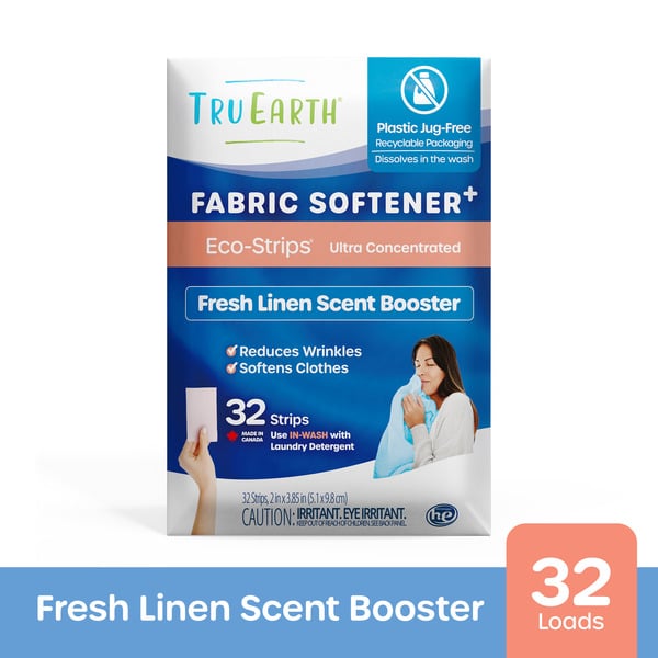 Laundry Tru Earth Fabric Softener+ Eco-Strips, Fresh Linen Scent Booster hero