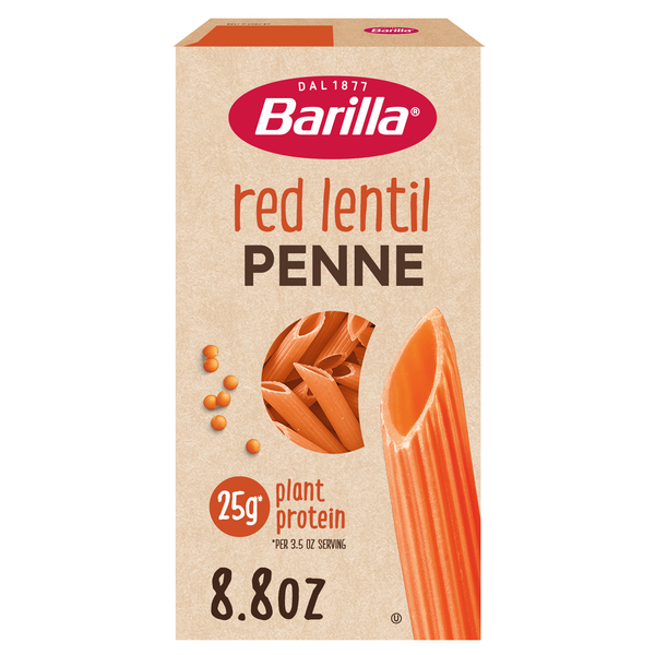 Dry Pasta & Noodles Barilla Red Lentil Penne Pasta - Vegan, Gluten Free, Non GMO & Kosher - Plant Based hero