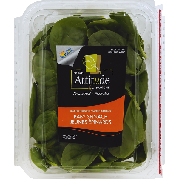 Packaged Vegetables & Fruits Fresh Attitude Baby Spinach hero