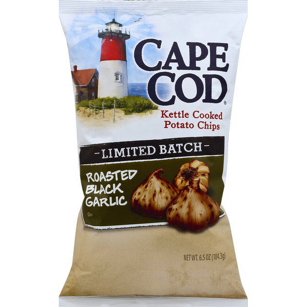 Chips & Pretzels Cape Cod Potato Chips, Kettle Cooked, Roasted Black Garlic hero