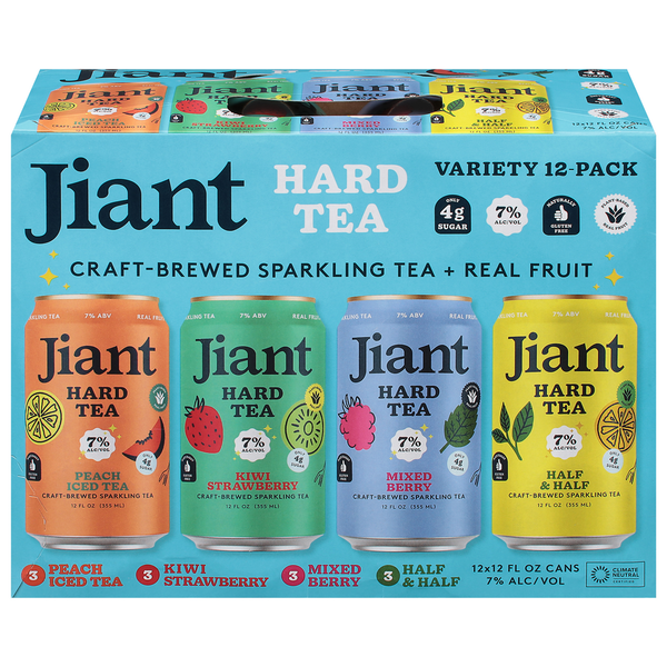 Beers & Coolers Jiant Hard Tea, Assorted, Variety 12-Pack hero