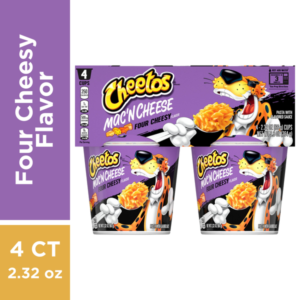 Instant Foods Cheetos Pasta with Flavored Sauce, Mac'N Cheese, Four Cheesy hero