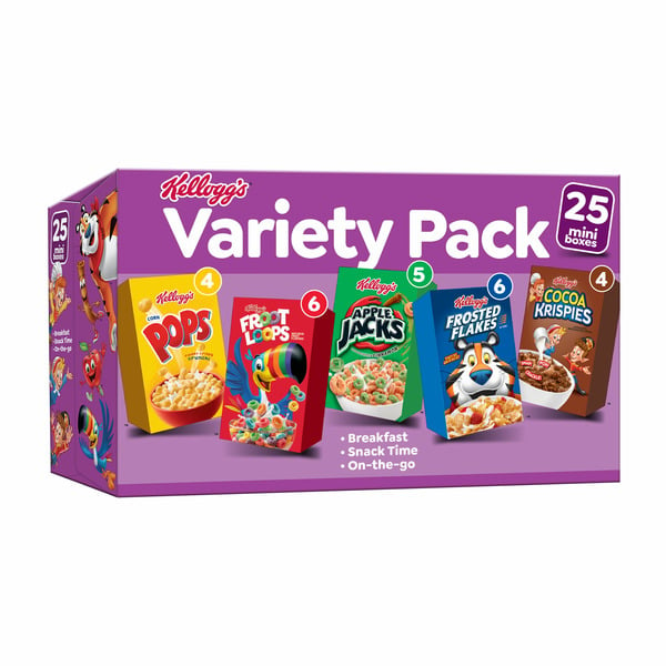 Kellogg's Cold Breakfast Cereal, Single Serve, Kids Snacks, Variety Pack hero