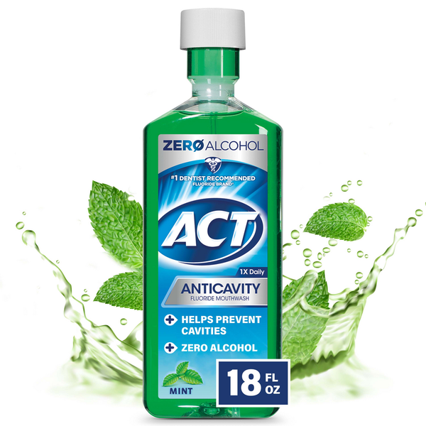 Oral Hygiene ACT Fluoride Mouthwash, Mint, Anticavity hero