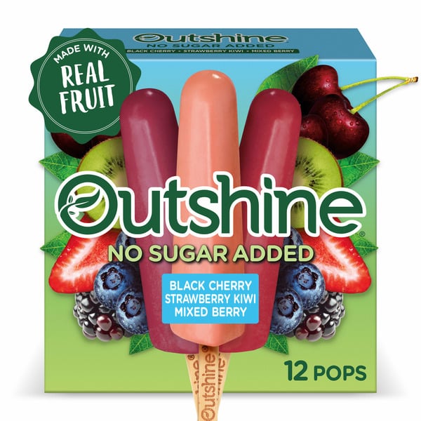 Ice Cream & Ice Outshine Fruit Bars, Black Cherry & Strawberry-Kiwi & Mixed Berry, No Sugar Added hero