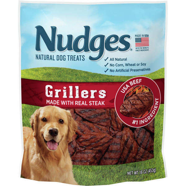 Dog Food & Care Nudges Natural Dog Treats Grillers Made with Real Steak hero