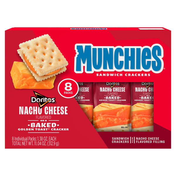 Candy & Chocolate MUNCHIES Sandwich Crackers, Nacho Cheese Flavored hero