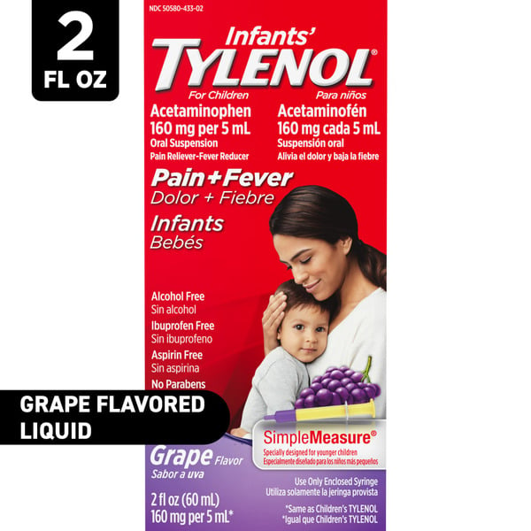 Pain Relief TYLENOL Infants' Acetaminophen Liquid Medicine, Grape Flavor hero