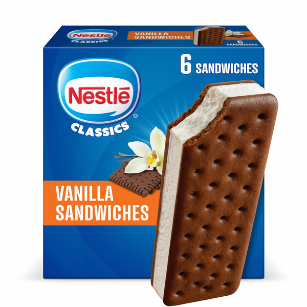 Ice Cream & Toppings Nestle Vanilla Ice Cream Sandwiches hero