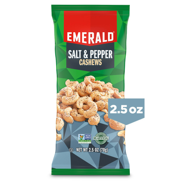 Nuts, Seeds & Dried Fruit Emerald Salt & Pepper Cashews hero