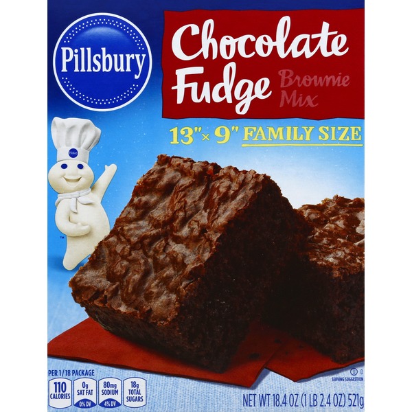 Doughs, Gelatins & Bake Mixes Pillsbury Brownie Mix, Chocolate Fudge, Family Size hero