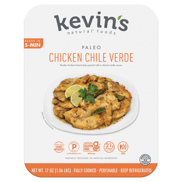 Frozen Meals Kevin's Natural Foods Chicken Chile Verde hero