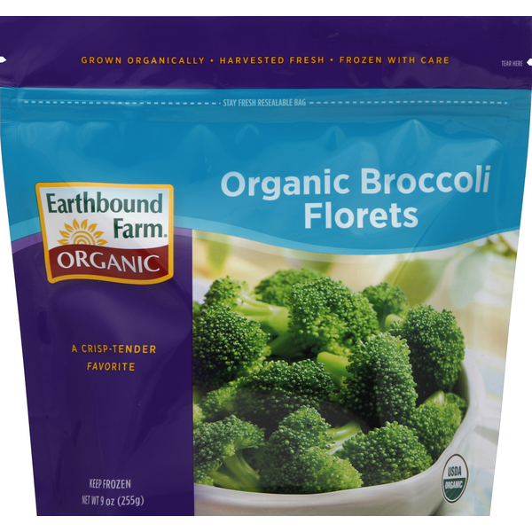 Frozen Vegetables Earthbound Farm Broccoli Florets, Organic hero