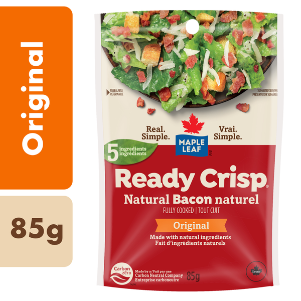 Salad Dressing & Toppings Maple Leaf Ready Crisp Fully Cooked Natural Bacon Bits hero