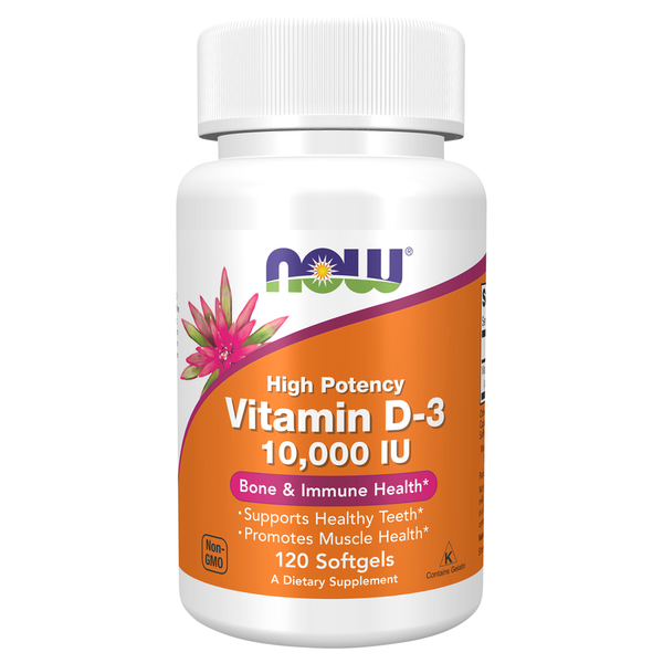 Vitamins & Minerals NOW Vitamin D-3 10,000 IU, Structural Support hero