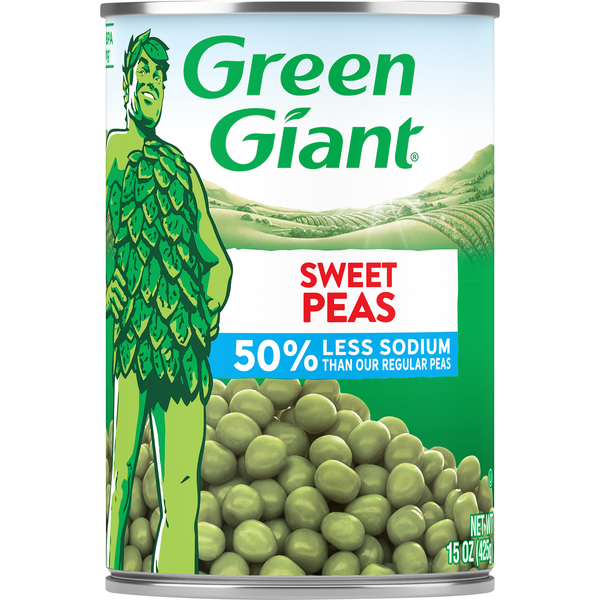 Canned & Jarred Vegetables Green Giant Less Sodium Sweet Peas hero