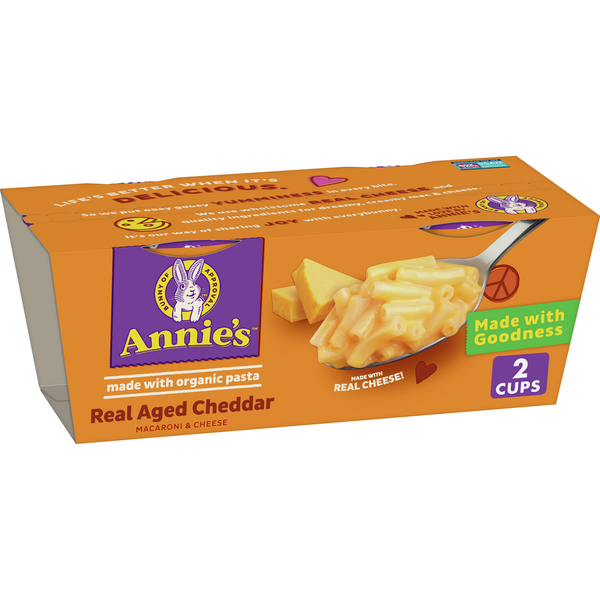 Instant Foods Annie's Real Aged Cheddar Microwavable Cups Mac and Cheese hero