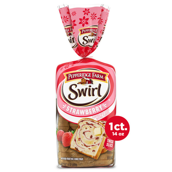 Bread Pepperidge Farm Strawberry Flavored Swirl Bread hero