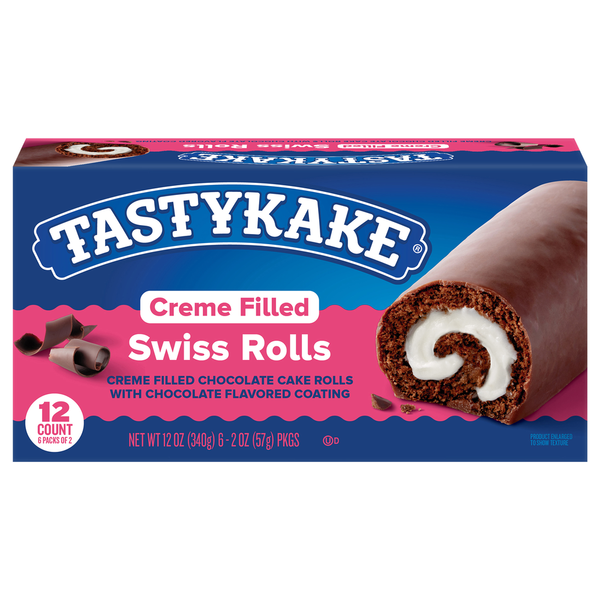 Cookies & Cakes Tastykake Vanilla Cream Filled Chocolate Rolls hero