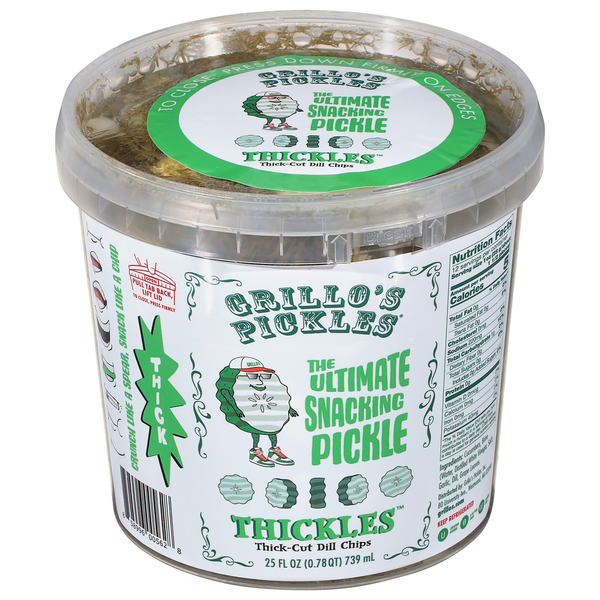 Fresh Dips & Tapenades Grillo's Pickles Dill Chips, Thick-Cut, Thickles hero