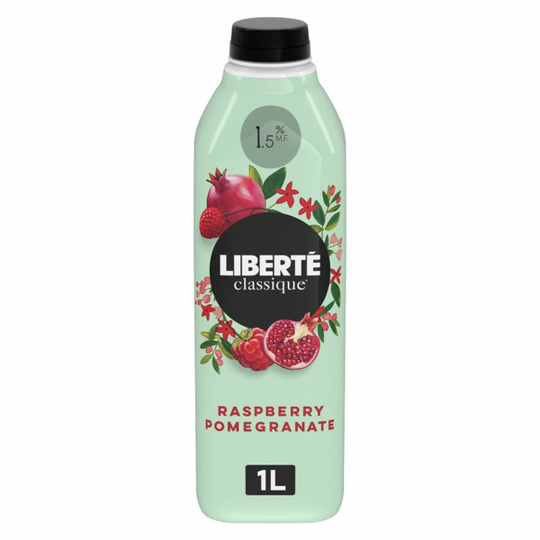 Yogurt Liberté Classique 1.5% Drinkable Yogurt, Raspberry Pomegranate, Yogurt Drink hero