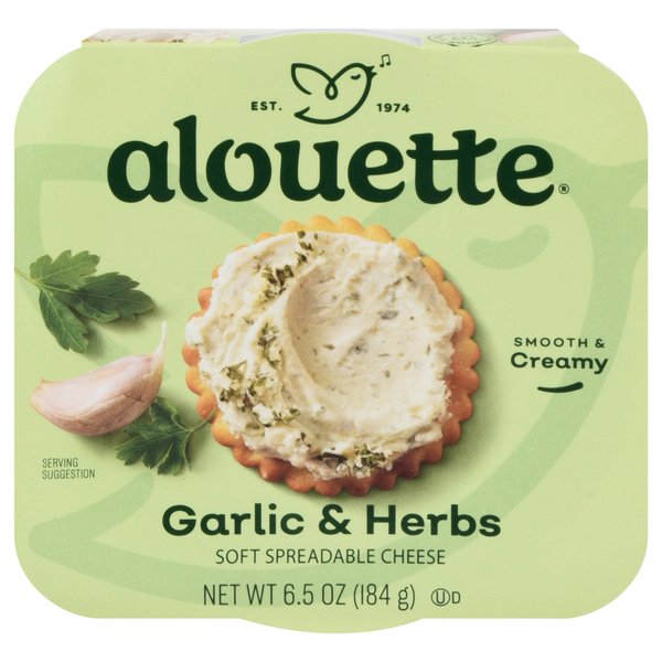 Packaged Cheese Alouette Cheese, Garlic & Herbs, Soft Spreadable hero