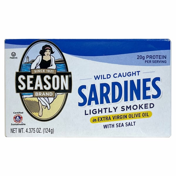 Canned Meat & Seafood Season Brand Lightly Smoked In Extra Virgin Olive Oil With Sea Salt Sardines hero