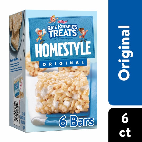 Cereal Rice Krispies Treats Homestyle Crispy Marshmallow Squares, Kids Snacks, Cereal Bars, Original hero