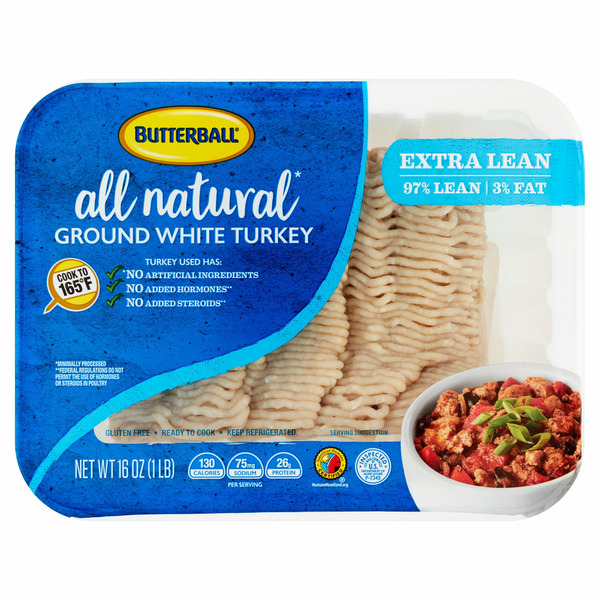 Packaged Poultry Butterball All Natural Ground White Turkey hero