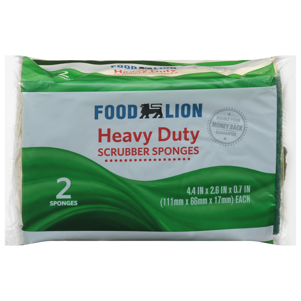 Cleaning Products Food Lion Sponges, Heavy Duty Scrubber, Wrapper hero