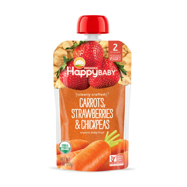 Baby Food & Formula Happy Baby Organics Clearly Crafted Stage 2 Carrots, Strawberries & Chickpeas Pouch hero