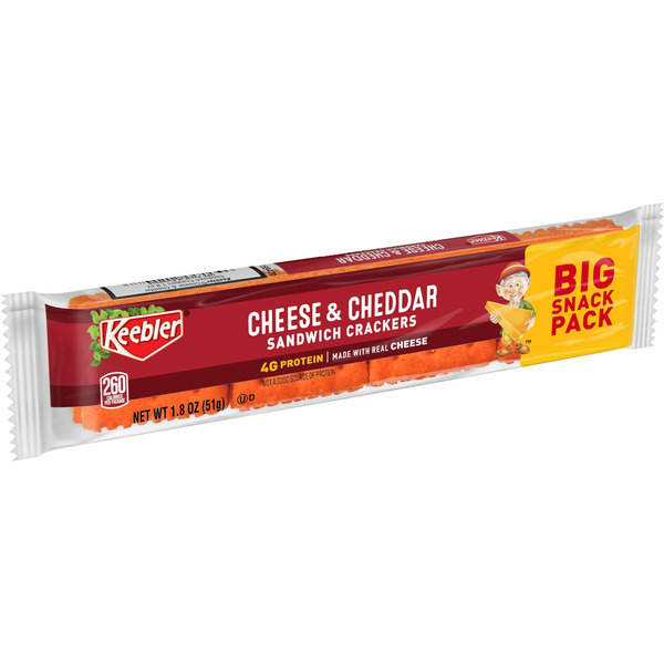 Crackers Keebler Sandwich Crackers, Single Serve Snack Crackers, Cheese and Cheddar hero