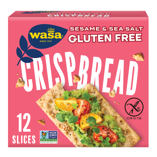 Crackers Wasa Gluten Free Sesame & Sea Salt Crispbread, Gluten Free Crackers, Non-GMO hero