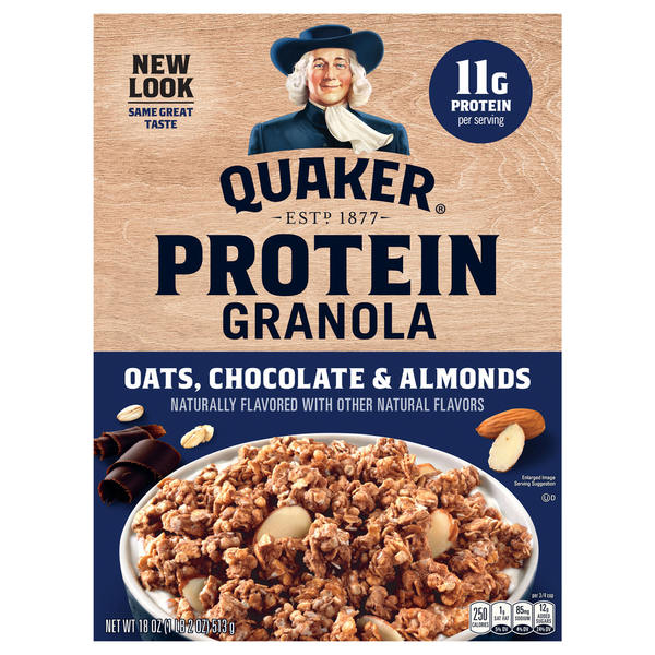 Granola Quaker Protein Granola, Oats, Chocolate & Almonds hero