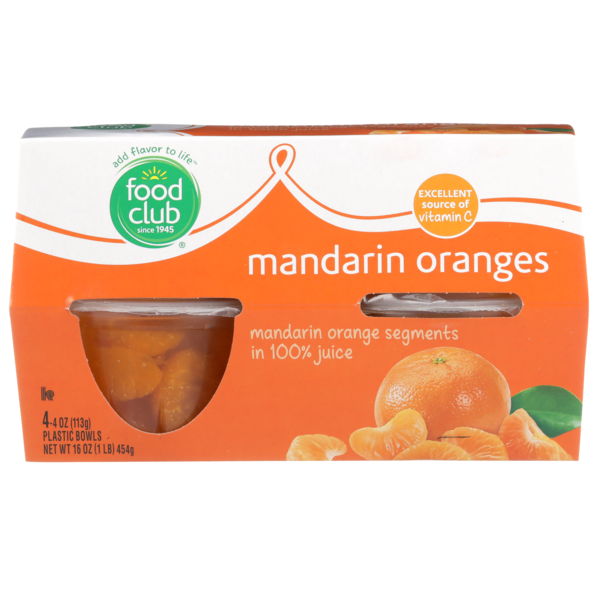 Canned Fruit & Applesauce Food Club Mandarin Oranges Segments In 100% Juice hero