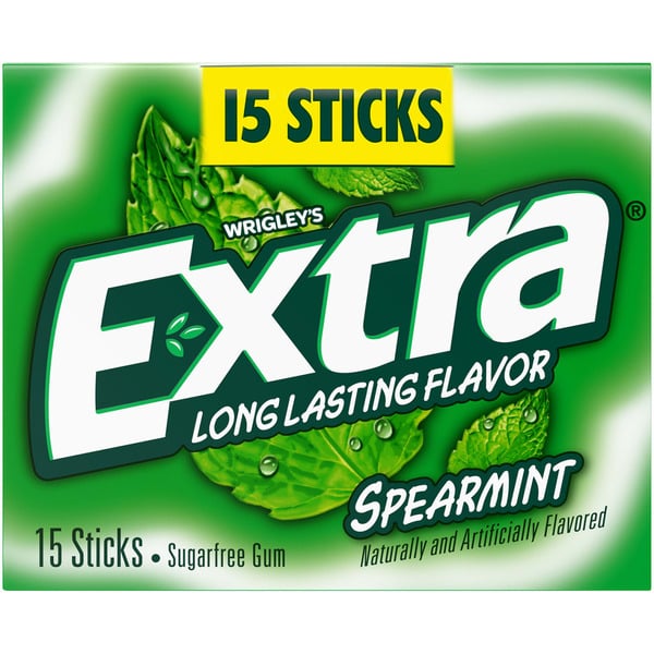 Candy & Chocolate Extra Gum Spearmint Sugar Free Chewing Gum Single Pack Stick hero