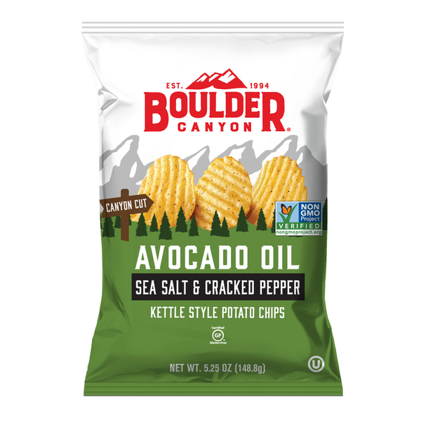 Chips & Pretzels Boulder Canyon Avocado Oil Potato Chips Sea Salt & Cracked Pepper hero