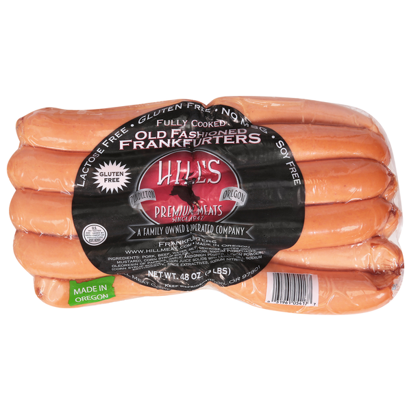 Hot Dogs, Bacon & Sausage Hills Premium Meats Frankfurters, Old Fashioned hero