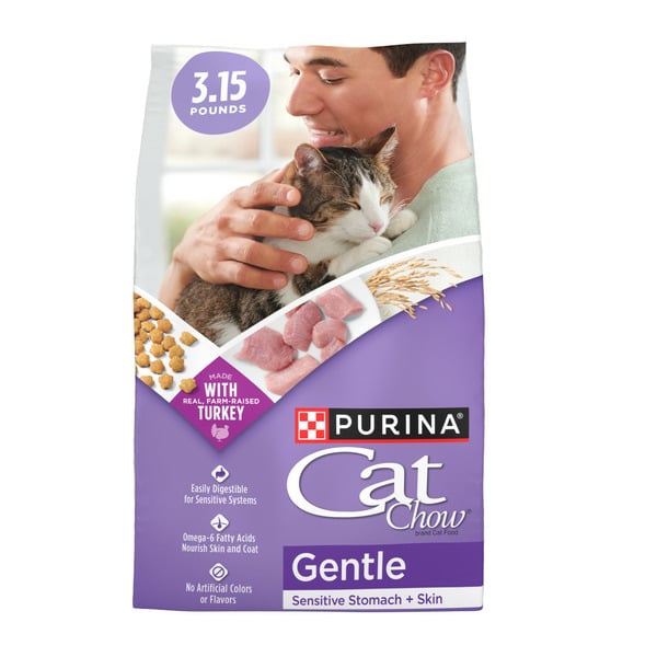 Water, Seltzer, Sparkling Water Purina Cat Chow Gentle Dry Cat Food, Sensitive Stomach + Skin hero