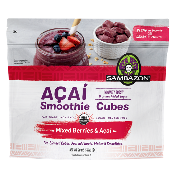 Frozen Juice Sambazon Açaí Smoothie Cubes, Mixed Berries & Açaí hero