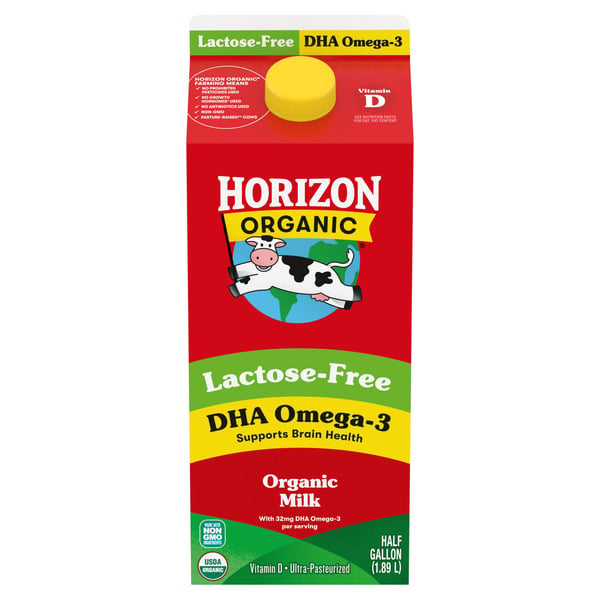 Milk Horizon Organic Whole DHA Omega-3 Lactose Free Milk hero