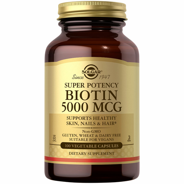 Vitamin B Solgar Biotin, Super Potency, 5000 mcg, Vegetable Capsules hero