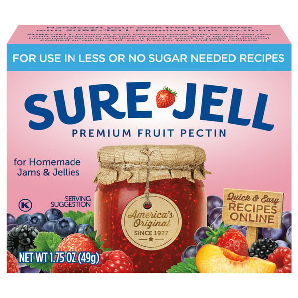 Doughs, Gelatins & Bake Mixes Sure-Jell Premium Fruit Pectin for Less or No Sugar Needed Recipes hero