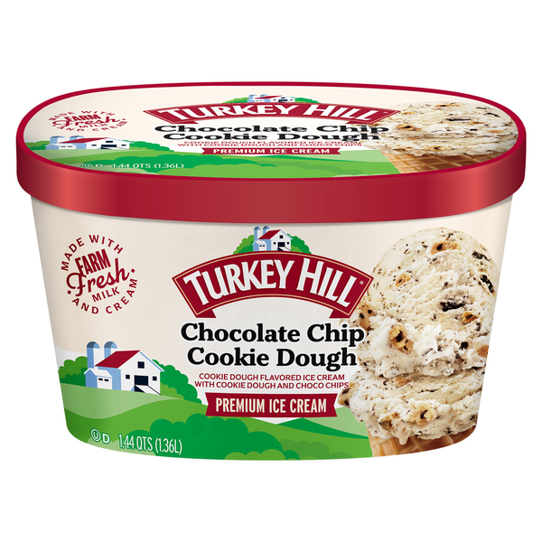 Ice Cream & Ice Turkey Hill Ice Cream, Premium, Chocolate Chip Cookie Dough hero