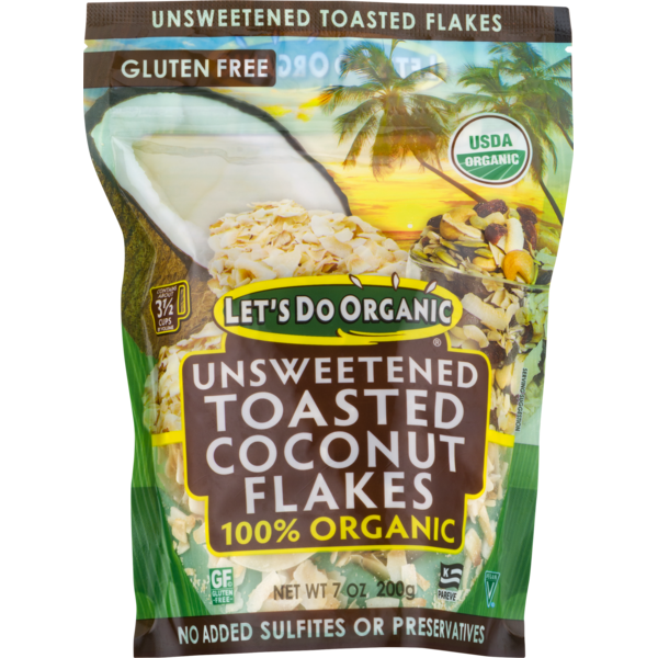 Baking Supplies & Decor Let's Do Organic Toasted Coconut Flakes Unsweetened hero