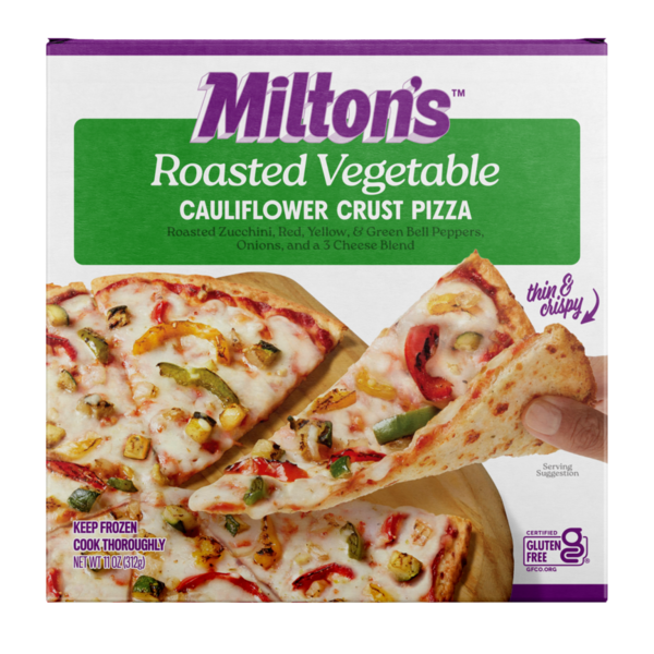 Frozen Pizza Milton's Pizza, Cauliflower Crust, Roasted Vegetable, Thin & Crispy hero