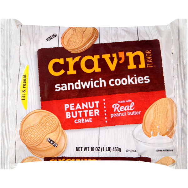 Bakery Desserts Crav'n Flavor Peanut Butter Creme Sandwich Cookies hero